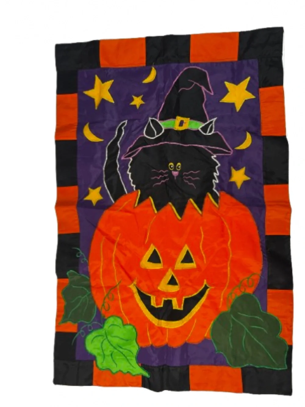 Halloween Black Cat Jack-o'-Lantern Flag